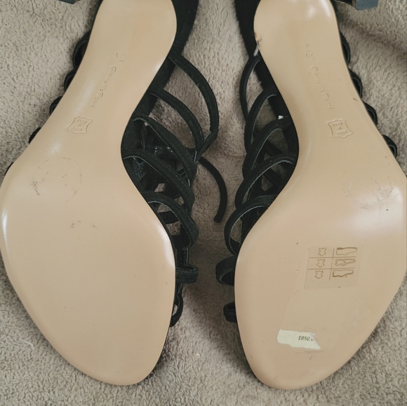 Gianvito Rossi Black Suede Caged Stiletto Heels Size 9.5/41 Like New Condition - Picture 11 of 16